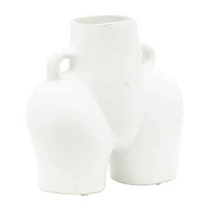Sagebrook Home 8" Half Body Vase Contemporary Abstract Ceramic Body Shaped Flower Vase - 1 of 4