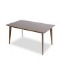 Vynxaria Solid Wood Dining Table, Mid-Century Modern Design, Brown Stain Finish, Beveled Edges, Seats 4-6 Comfortably - 4 of 4