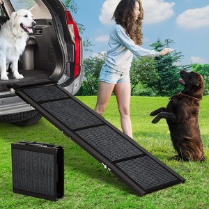 GustoWave Folding Pet Ramp with Non-Slip Surface, Portable Dog Pet Stairs, Anti-Slip Dog Ramp for Large Dogs up to 113KG - 1 of 4