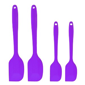 Unique Bargains Heat Resistant Non-scratch Non Stick Seamless Spatula Set 10.8" x 2.2" 4 Pcs - 1 of 4