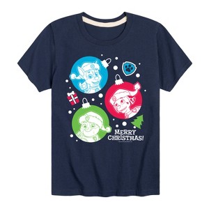 Boys' - Paw Patrol - Christmas Ornaments Rubble Chase Marshall Short Sleeve Graphic T-Shirt - 1 of 4