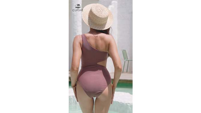 Women's One Shoulder Cutout One Piece Swimsuit - Cupshe, 2 of 5, play video