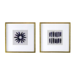 Fisfet 23.5¡° x 23.5" Grace Purple Agate Shadow Boxes Wall Art, Set of 2 - 1 of 4