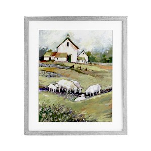 Stupell Industries Barn with Grazing Sheep Framed Print Under Glass - 1 of 4