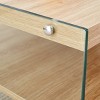 GlasFlength Rectangle Modern Coffee Tables, Center Table with Sleek Minimalist Design for Living Room Decor, Beige,43.3”*23.6”*17.7" - 3 of 4