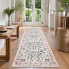 Living Room Rug Machine Washable Area Rug Non Slip Farmhouse Floral Rug Low Pile Soft Foldable Rugs - 2 of 4