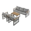 Sapphtopaz Patio Furniture Set Rope Outdoor Chairs Conversation Sectional Sofa Set with Coffee Table Patio Chairs for Porch, Garden - 4 of 4