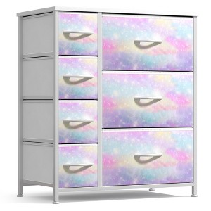 Sorbus Dresser with 7 Drawers - Storage Chest Organizer with Steel Frame, Wood Top, Handles, Fabric Bins - 1 of 4