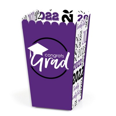 Big Dot of Happiness Purple Grad - Best is Yet to Come - Purple 2022 Graduation Party Favor Popcorn Treat Boxes - Set of 12