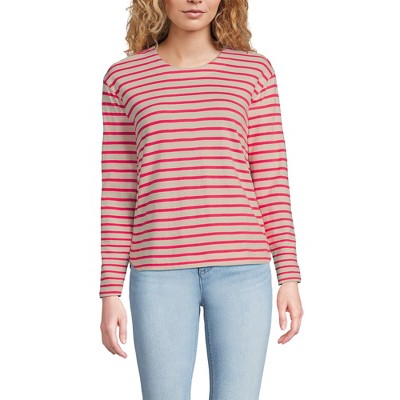 Lands' End Women's Long Sleeve Mariner Jersey Crewneck Tee
