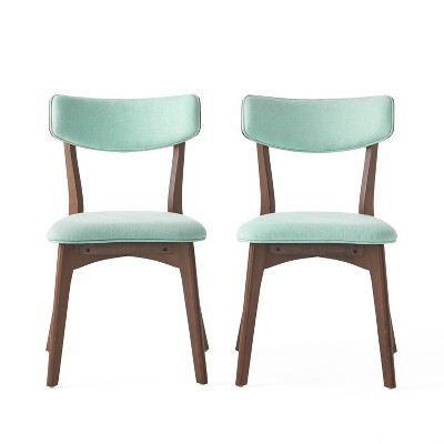 GDFStudio Crystal Rubberwood Upholstered Dining Chairs (Set of 2)