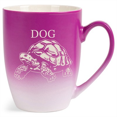 100 North Souls Like 10 Ounce Pink and White Two Toned Ombre, Comfortably Fits Your Hands, Ceramic Tea Coffee Cup Mug, Dog