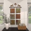 Metal Floral 6 Suspended Panels Wall Decor with Embossed Details - Olivia & May: Iron Crafted, Botanical Art, Vertical Display - 4 of 4