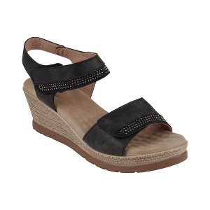 GC Shoes Jorda Embellished Velcro Comfort Slingback Wedge Sandals - 1 of 4