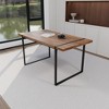 NicBex Dining Table Set for 4 Modern Kitchen Table with Walnut Wooden Tabletop, Metal Frame and 4 Suede Chairs for Kitchen - image 3 of 4