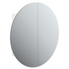 vidaXL Bathroom Cabinet with Round Mirror&LED White 21.3 in.x21.3 in.x6.9 in. - 2 of 4
