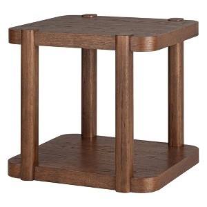 ROME + OAK Coriles End Table, Wood Home Accent Furniture with Shelf ...