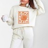 Simply Sage Market Pumpkin Checkered Distressed Lightweight Garment Dyed Sweatshirt - 2 of 4