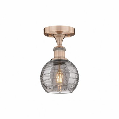 Athens Deco Swirl - 1 Light Semi-Flush Mount In Industrial Style-8.25 Inches Tall and 5.88 Inches Wide