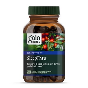 Gaia Herbs SleepThru - Sleep Support Supplement with Ashwagandha Root, Magnolia Bark, Passionflower - 1 of 4