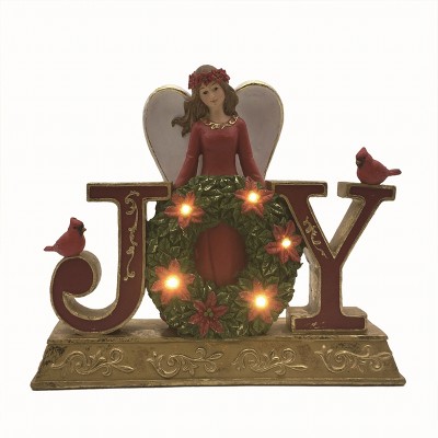 Transpac Resin Multicolor Christmas Light Up Crimson Joy Decor