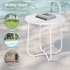 Patio Round Side table, Modern Industrial Style w/Metal Frame - 4 of 4