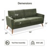 Dyonery 68" Loveseat Sofa, Mid Century Modern Small Couch for Living Room, Linen Fabric 2 Seater Sofa with Deep Cushion, Solid Wood Frame - 2 of 4