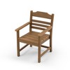 Patio Dining Chair With Armset Set Of 2, HIPS All-Weather Dining Chair With Imitation Wood Grain - 3 of 4