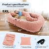 Large Washable Faux Fur Orthopedic Dog Bed for People and Pets, Extra Plush Pillow and Blanket Set, Premium Support for Napping and Doze Off - 2 of 3