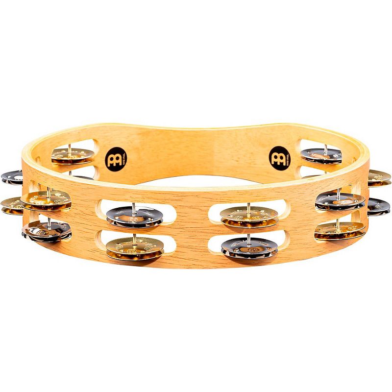 MEINL Recording-Combo Wood Tambourine Two Rows Dual Alloy Jingles Super Natural, 5 of 6