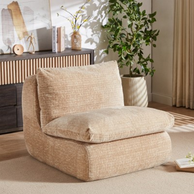 Ergonomic Corduroy Bean Bag Chair for Adults, Oversized Memory Foam Floor Sofa for Living Room, Bedroom or Game Room–The Pop Home