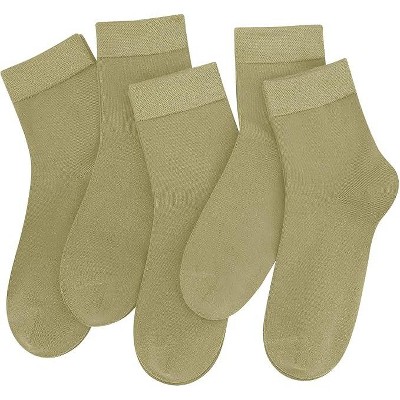 SERISIMPLE Women Thin Viscose Bamboo Socks Crew Lightweight Above Ankle Casual Dress Sock 5 Pairs