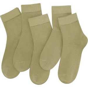 SERISIMPLE Women Thin Viscose Bamboo Socks Crew Lightweight Above Ankle Casual Dress Sock 5 Pairs - 1 of 4