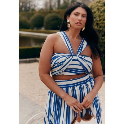 ELOQUII Women's Plus Size Split Strap Crop Top