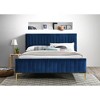 Omax Decor,Julia Wood and Fabric Upholstered Queen Platform Bed - 2 of 4