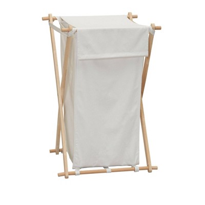 Household Essentials Wood X-Frame Hamper White