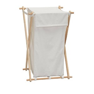 Household Essentials Wood X-Frame Hamper White: Collapsible Storage & Organization, 20 lb Capacity, No Tools Assembly - 1 of 4