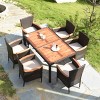 Tangkula 7pcs Patio Rattan Dining Set 6 Stackable Cushioned Chairs Patio - 3 of 4