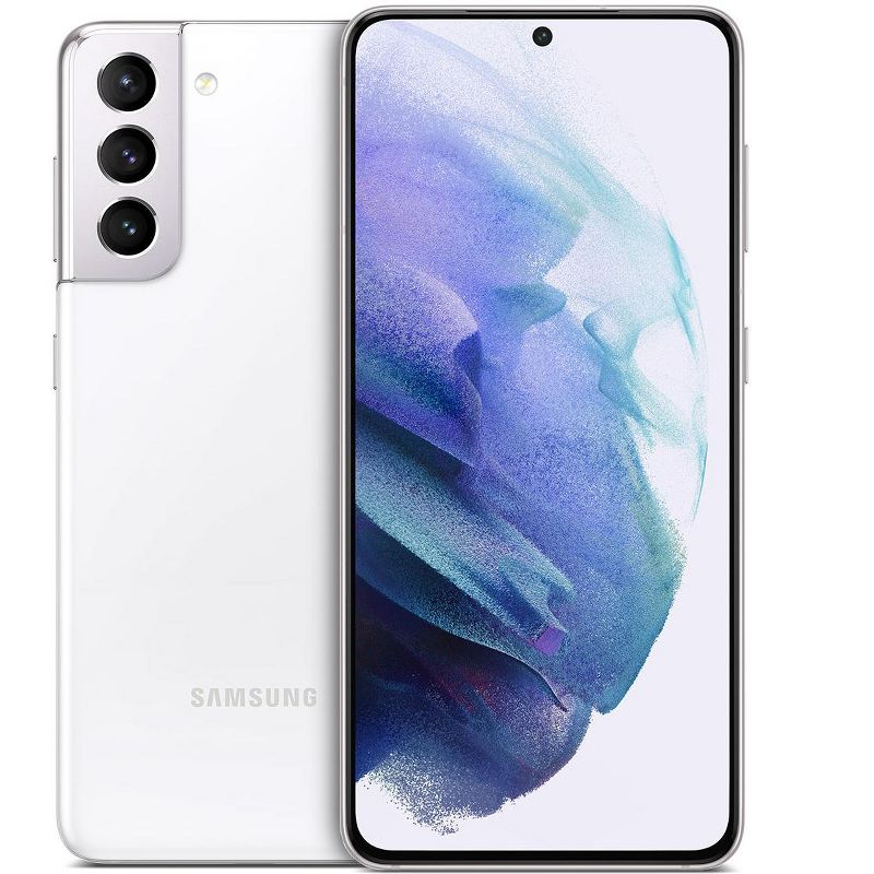 Manufacturer Refurbished Samsung Galaxy S21 5G G991U (Fully Unlocked) 128GB Phantom White (Very Good), 1 of 4