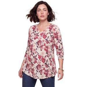 volga volga ヴォルガヴォルガ リバーシブルレイヤードカットソー M Roaman's Plus Size Knit Thermal V Neck Swing Tunic – Long Sleeve