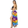 LA LEELA Women's Summer Beach Bikini Wraps Sarong Cover up Wrap Swimsuit Swimwear Bathing Suit Cover Ups for Womens One Size Gold, Tie Dye Design - 4 of 4