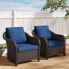 UPTION 2-person Outdoor Rattan Armchairs With Cushions - 4 of 4