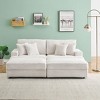 CENGHU 82 Inches Corduroy Sofa, Sectional Sofa, two Storage Feet +4 Throw Pillows, L Shaped Sofa Couches for Living Room, Office - 2 of 4