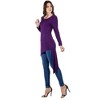 Womens Long Sleeve Knee Length Asymmetrical Tunic Top - 24seven Comfort Apparel™ - 2 of 4