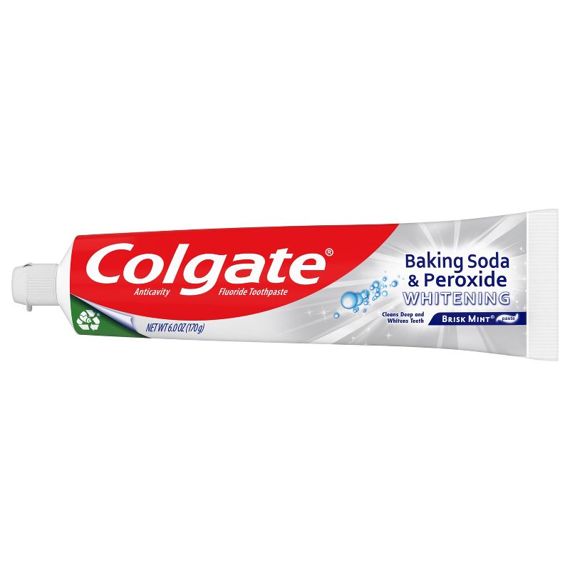 Colgate Baking Soda and Peroxide Whitening Toothpaste Brisk Mint - 6oz/3pk, 4 of 7