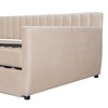 NicBex Full Size Wooden Daybed, Modern Sofa Bed Frame with Trundle, Bedside Shelves, USB and LED for Bedroom, Living Room - 3 of 4