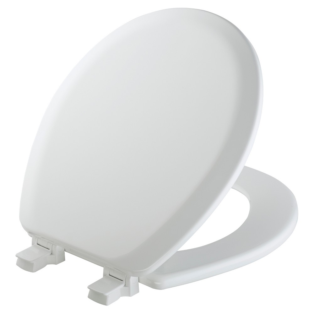 Photos - Toilet Accessory Cameron Never Loosens Round Enameled Wood Toilet Seat with Easy Clean Hing