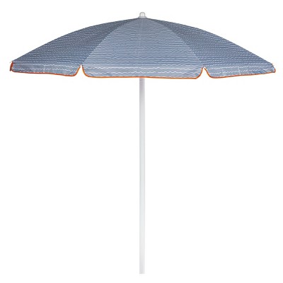 Picnic Time 5.5' Wave Break Beach Compact Umbrella - Gray