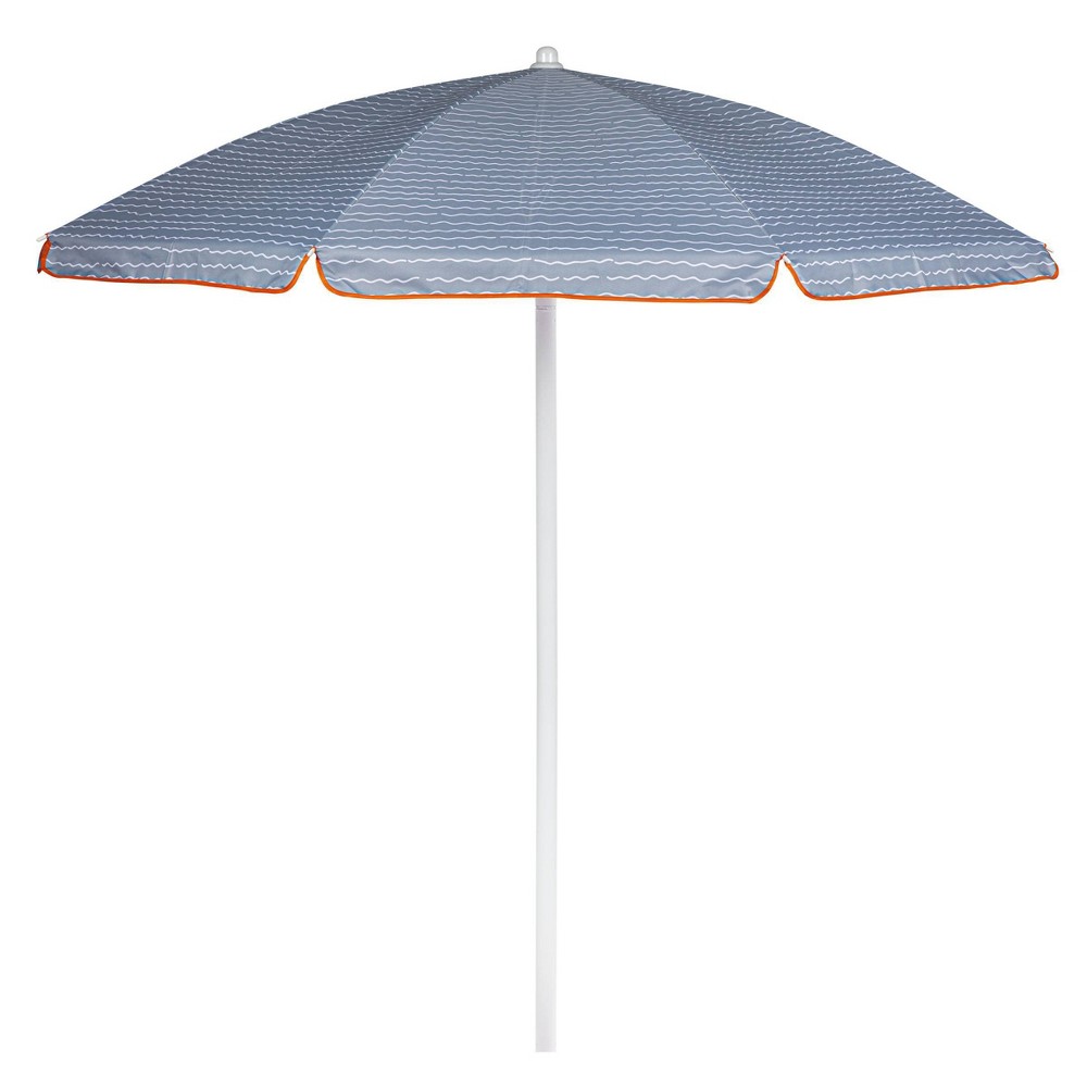 Photos - Parasol Picnic Time 5.5' Wave Break Beach Compact Umbrella - Gray grass