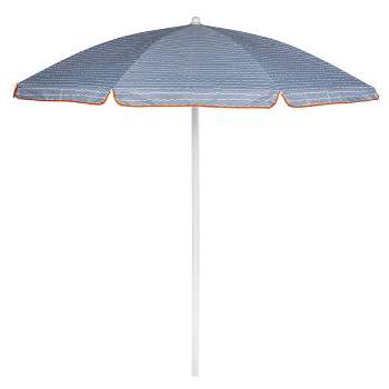 Picnic Time 5.5' Wave Break Beach Compact Umbrella - Gray